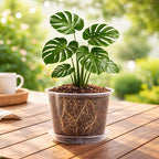 8 Packs 8 Inch Reinforced Large Clear Nursery Pots with Sacuers, Transparent Plastic Plant Pot Seedling Planter with Drainage Holes for Vegetable Propagation, Root Cutting, Seed Starting