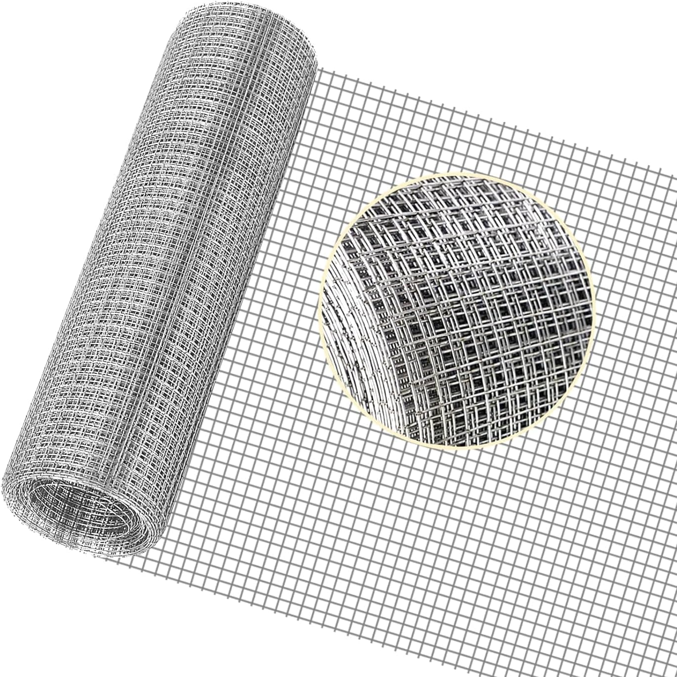 Hardware Cloth 1/4 inch 12" x 10 ft, Galvanized 23 Gauge Wire Mesh | Welded Wire Fence Roll For Chicken Coop Wire, Rabbit Cage Wire, Poultry and Animal Cage Netting Screen