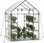 giantex walk-in greenhouse, gardening plant tent with roll-up, main product view