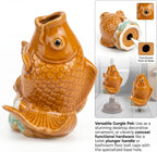 Ceramic Koi Fish Pond Spitter, Style 2, for Small Ponds | Lifelike Koi Design, Fits Small Ponds, Ideal for Garden Landscape Upgrades