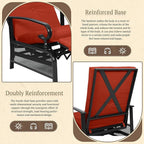 Oakcloud Adjustable Outdoor Lounge Chair Metal Patio Relaxing Recliner Chair with Removable Cushions(Red)