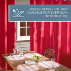 TOWN & COUNTRY BASICS Cabana Solid Heavyweight Indoor Outdoor Curtains, Light Filtering Opacity with Grommet Top, Water Repellent, 2-Pack Set, 54"x96", Radiant Red