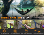 Foxelli XL Hammock Straps - Extra Long 20FT Heavy Duty No-Stretch Suspension System, 40+2 Loops, 2000 LBS Capacity, for Indoor/Outdoor Use – Set of 2 Straps & Carry Bag
