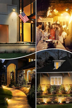 T-SUN Dusk to Dawn Outdoor Lighting, Flag Spot Lights with Photocell Auto On/Off, Waterproof 3000K Warm White LED Plug-in Landscape Spotlights for Garden Yard Tree Pathway Pole House, 2 Pack