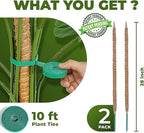 2 Pack 28 Inch Bendable Moss Pole Monstera Plant Support Stakes for Indoor Plants - Tall Moss Stick Trellis for Potted Climbers - Stem Support Accessories for Climbing Houseplants