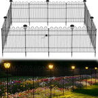 garden fence animal barrier with lights, 5 panels, main product view