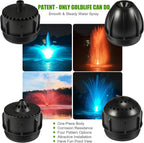 Goldlife Pond Fountain Aerator Nozzle - N3 Nozzle Kit, 4-in-1 Unique Water Flow Modes, Black ABS Water Spray Sprinkler Head, Replacement Fountain Aerator Pump Nozzle for Garden Pond Lake