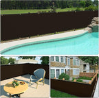 UPGRADE Privacy Screen 6' x 25' Fence Commercial Shade Cover with Brass Grommets Heavy Duty Perfect for Outdoor Back Yard, Mocha, Customizable