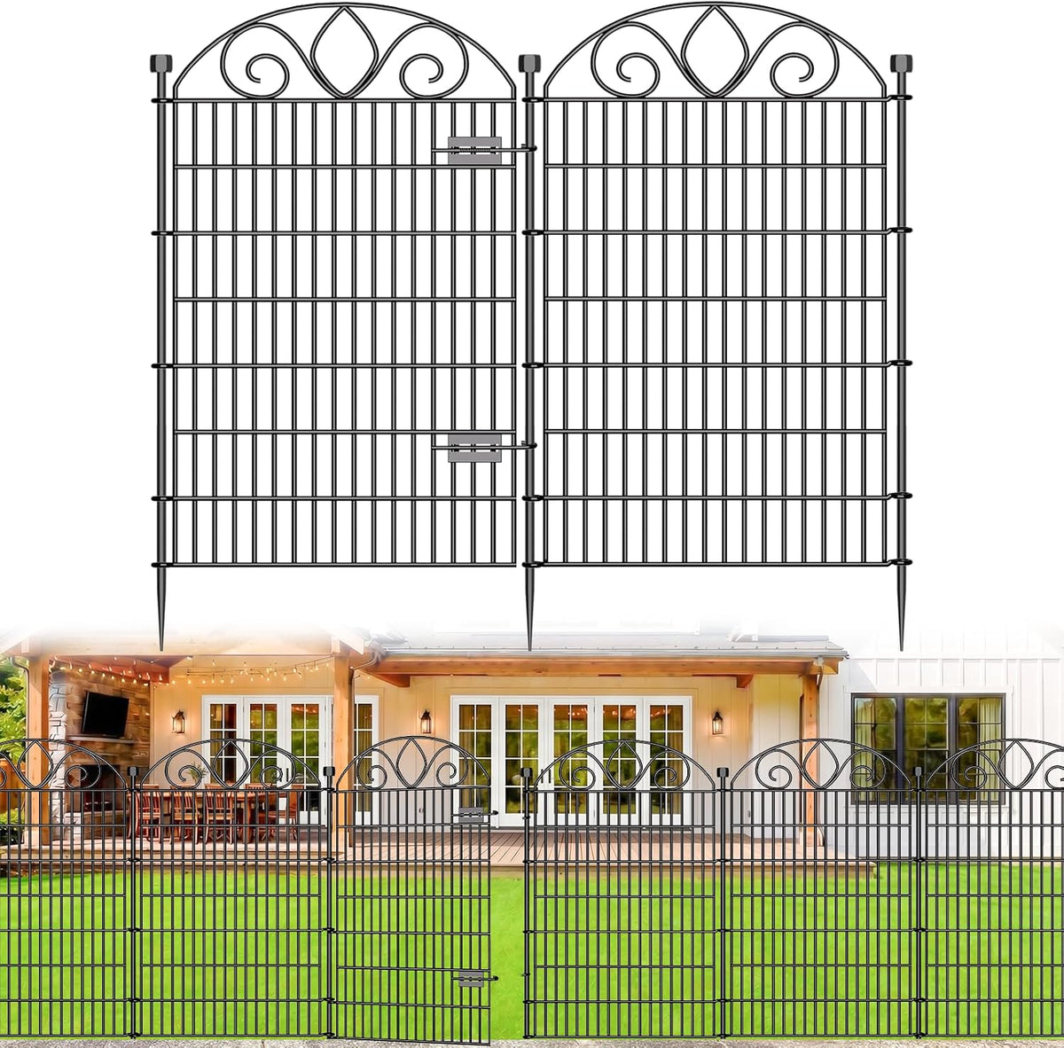 no dig garden fence with gate, outdoor dog, main product view