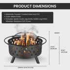 pure garden outdoor fire pit with cross weave on a desk or shelf