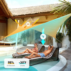 Quictent 20x20ft Fire Retardant 185G HDPE Sun Shade Sail with Hardware Kits Canopy 98% UV Block Outdoor Patio Garden (Sand)