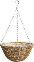 gardman r490 woven rope hanging basket, 14" diameter, main product view