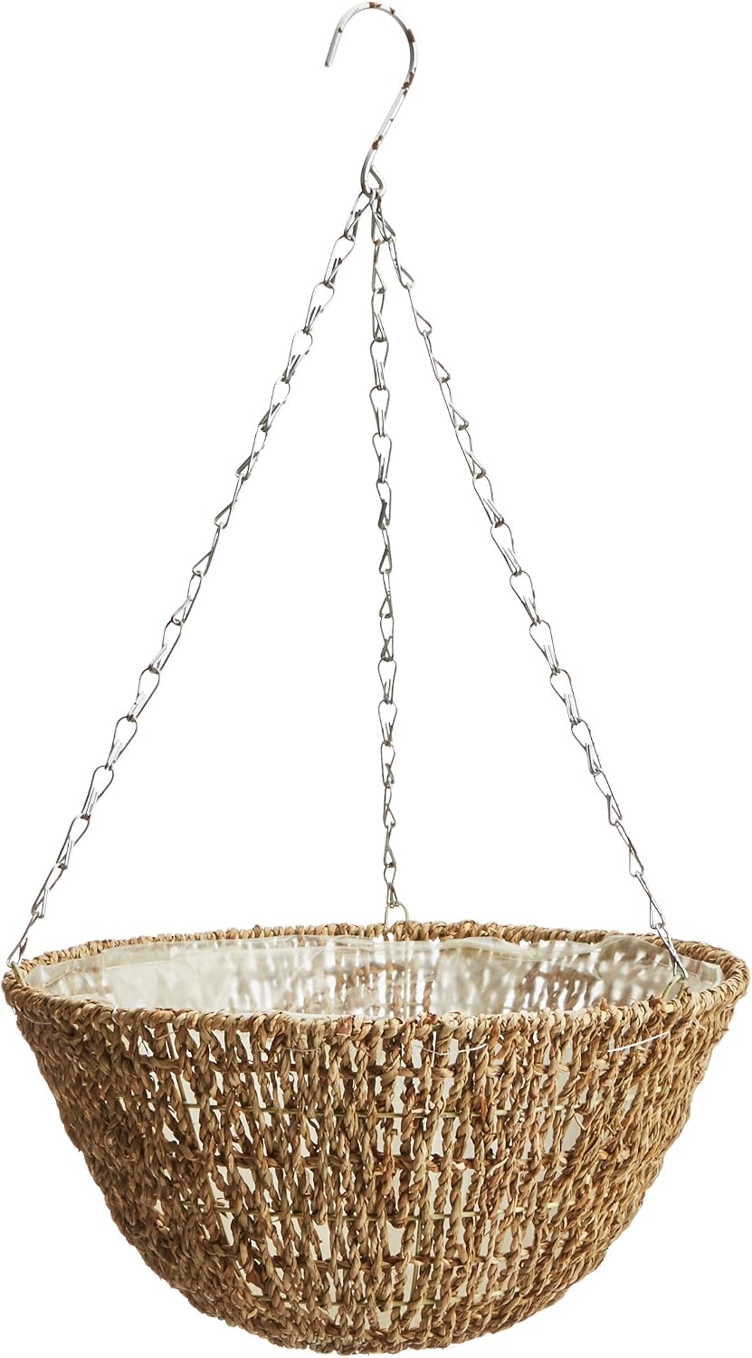 gardman r490 woven rope hanging basket, 14" diameter, main product view