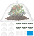 6 Sets Strawberry Plant Support with Mesh Plant Cover,Strawberry Growing Racks Sets with Iron Plant Nails and Storage Bag for Garden Strawberry Vegetables(White Net - Round)