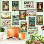 funny metal tin garden signs garden gifts for on a desk or shelf