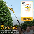 20V Cordless Pole Hedge Trimmer, 15 Ft Reach, 2 x 4.0Ah Batteries | 20V Power with 2x4Ah Batteries, 9" Hedge Blade & Grass Shear, Multi-Angle Head, Up to 2800RPM for Shrubs and Lawn Edges