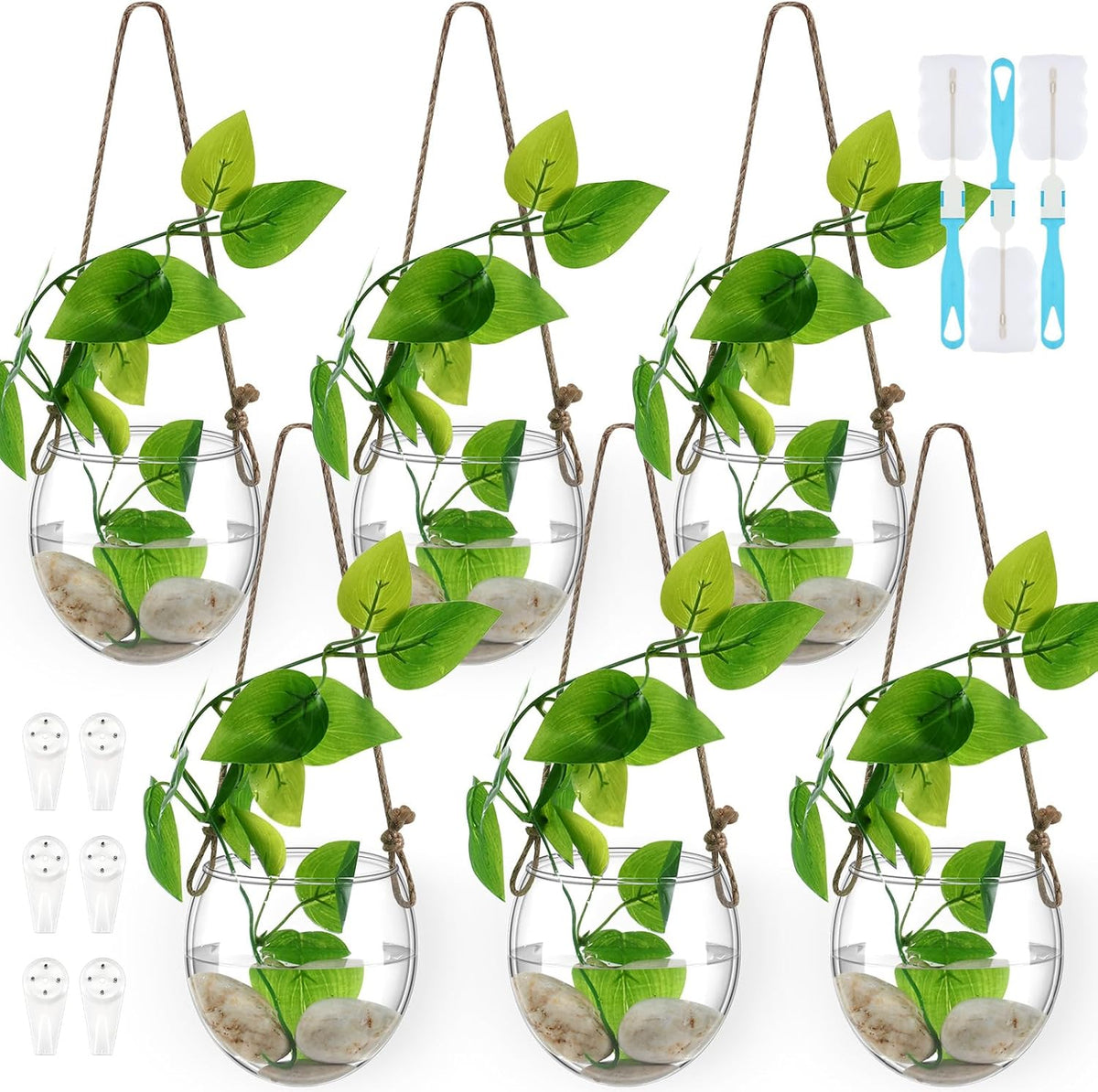 wall hanging planter glass plant pot water terrarium, main product view