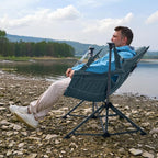 TIMBER RIDGE Hammock Camping Chair with Adjustable Backrest, Heavy Duty Folding Hammock Chair Supports 300lbs, Portable Hammock Chair for Camping, Travelling and Patio, Blue 2 Pack