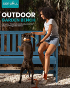 SERWALL HDPE Outdoor Benches Weatherproof, 2-Person Garden Bench with 660 lbs Weight Capacity, Patio Benches for Outdoors, Garden, Porch, Park, Navy, 2 Pack