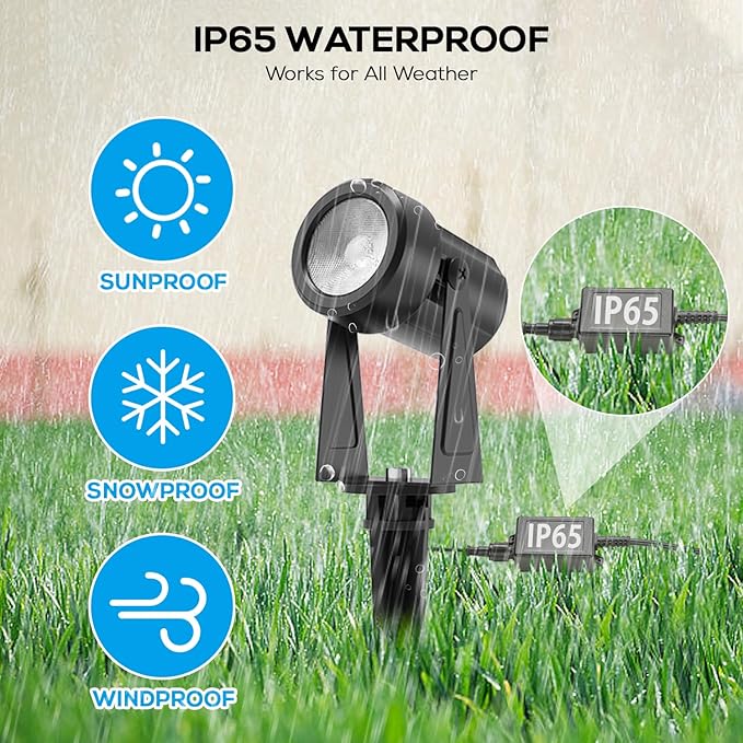 SUNTHIN Outdoor Landscape Lighting with Dusk to Dawn Sensor Controller, 10 Pack