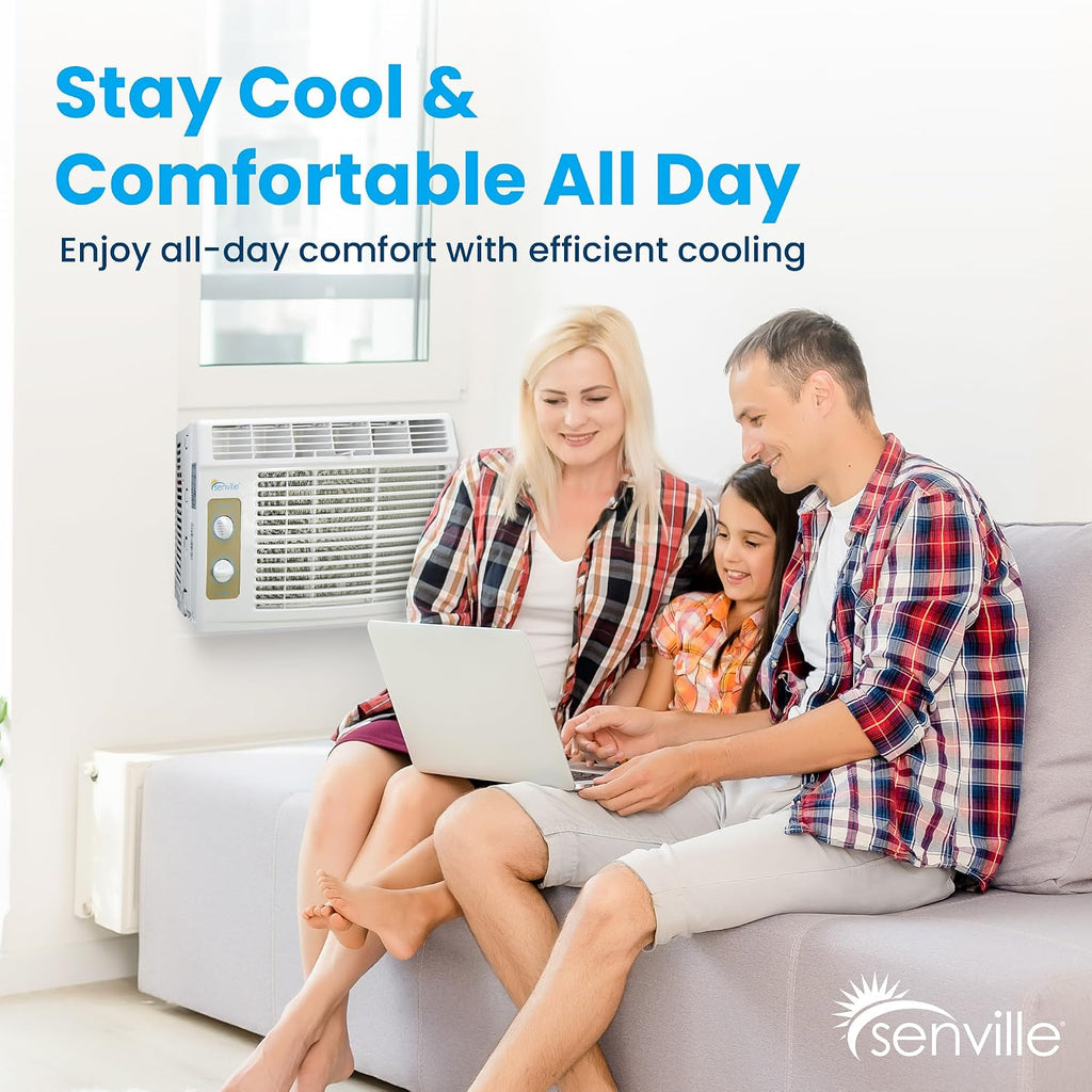 senville 5,000 btu window air conditioner, cools up on a desk or shelf