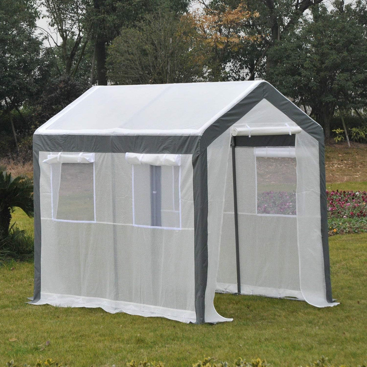 outsunny 8' x 6' x 7' walk-in greenhouse, main product view