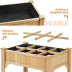 Yaheetech 36x25x37 Inch Raised Garden Bed 8 Pocket Herbs Outdoor Horticulture Garden Planter Vegetable Standing Planters Boxes with Grow Grid