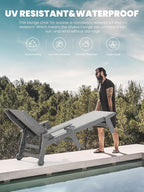 SERWALL Patio Chaise Lounge Chair, 5 Positions Outdoor Lounger for Pool, Textilene Lounge Chair with Rolling Wheels for Poolside, Deck, Grey
