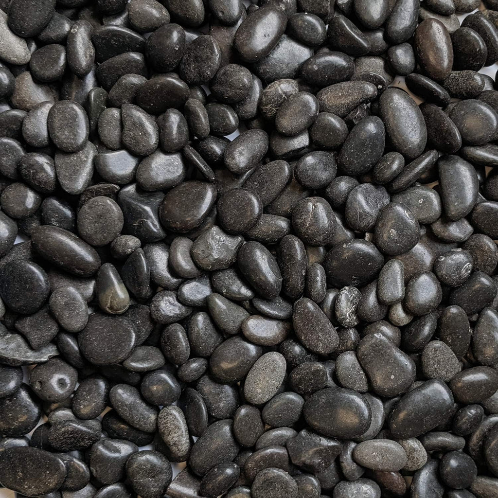 Midwest Hearth Decorative Black Pebbles for Plants & Vase Filler | Polished Natural Stones | 3/8" Size (5-lb Bag)