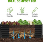 8x2x2FT Galvanized Raised Garden Bed,Planter Raised Beds-Metal Garden Box,Large Plant for Outdoor Planting, Vegetables Bed，Flower,herb-Black