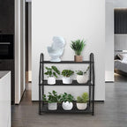 Plant Stand, 3 Tier Plant Shelf for Indoor Outdoor, Heavy Duty Metal Outdoor Plant Stand Holder Rack for Living Room Balcony and Garden, Black