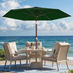 AreShark 7.5FT Patio Umbrella Table Market Umbrella with 6 Sturdy Ribs, Button Tilt/Crank, Heavy-Duty Outdoor Umbrellas for Pool, Deck, Garden and Backyard, Dark Green