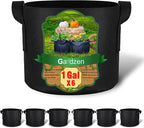 Gardzen 6-Pack 1 Gallon Grow Bags, Aeration Fabric Pots with Handles, Heavy Duty Cloth Pots for Plants