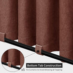 Easy-Going Linen Look Outdoor Curtains Waterproof Windproof Porch Curtains, Soft Thicken Outdoor Privacy Curtains for Patio, Gazebo, Grommet Top and Tab Bottom Drape, 1 Panel, 110x84 inch, Terra Red