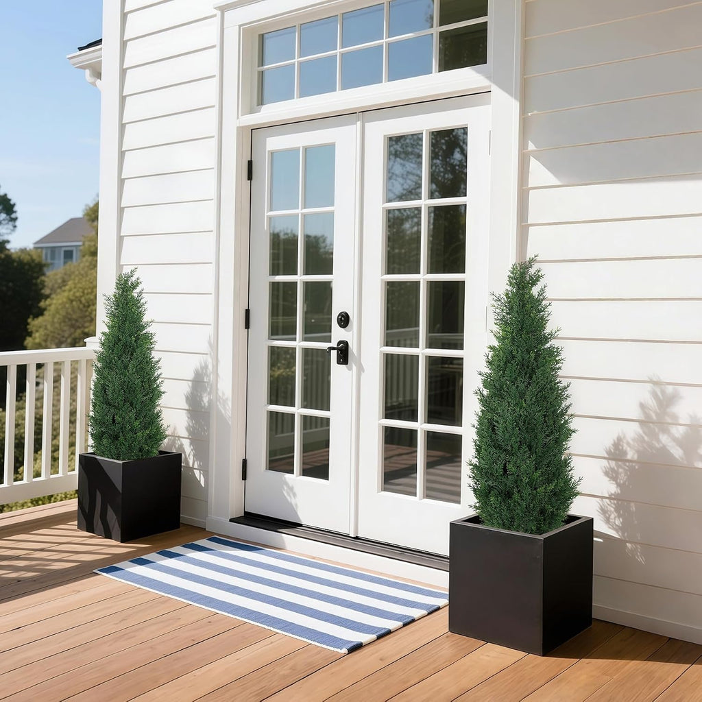 3ft artificial cedar topiary trees for outdoors, uv, side view