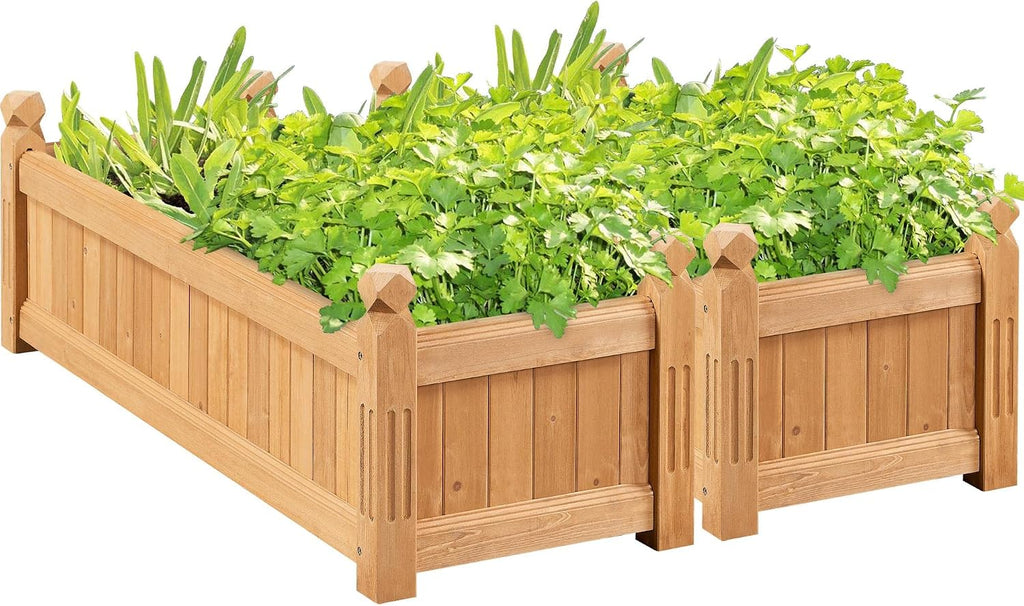 yaheetech 43.5" wooden raised garden bed rectangular planter, main product view
