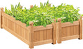 yaheetech 43.5" wooden raised garden bed rectangular planter, main product view
