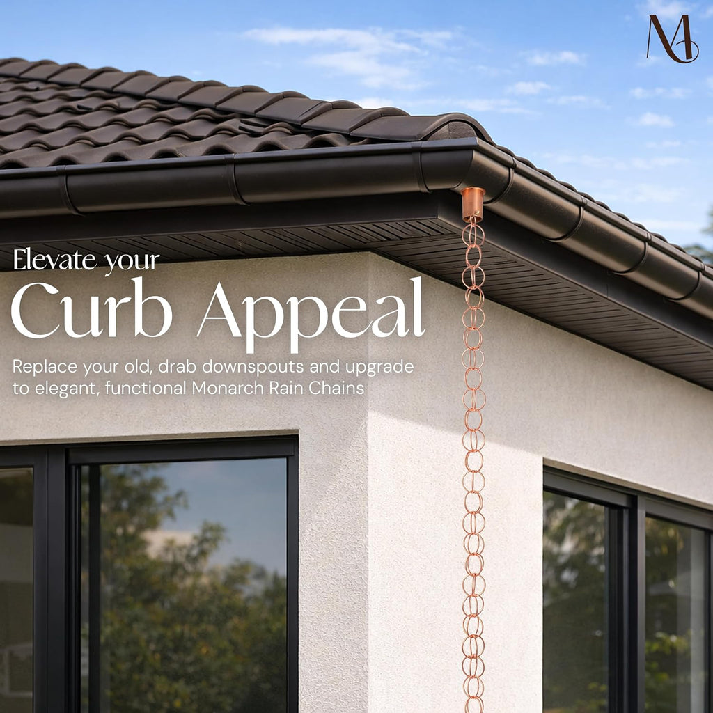 monarch rain chains pure copper ring rain chains on a desk or shelf
