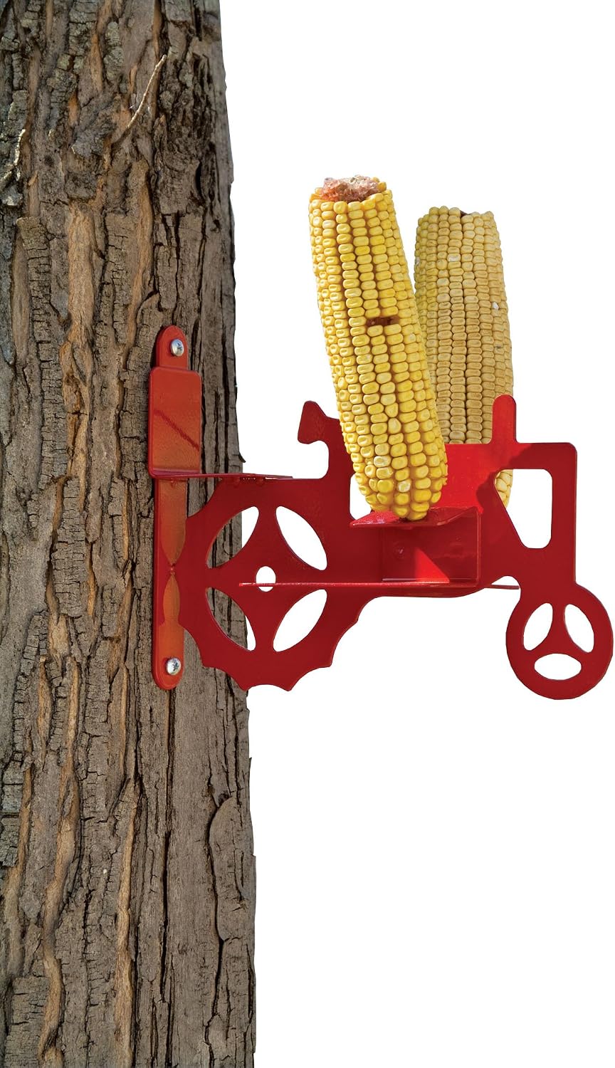 Stokes Select Tractor Cob Squirrel Feeder, Red, 2 Corn Cob Capacity