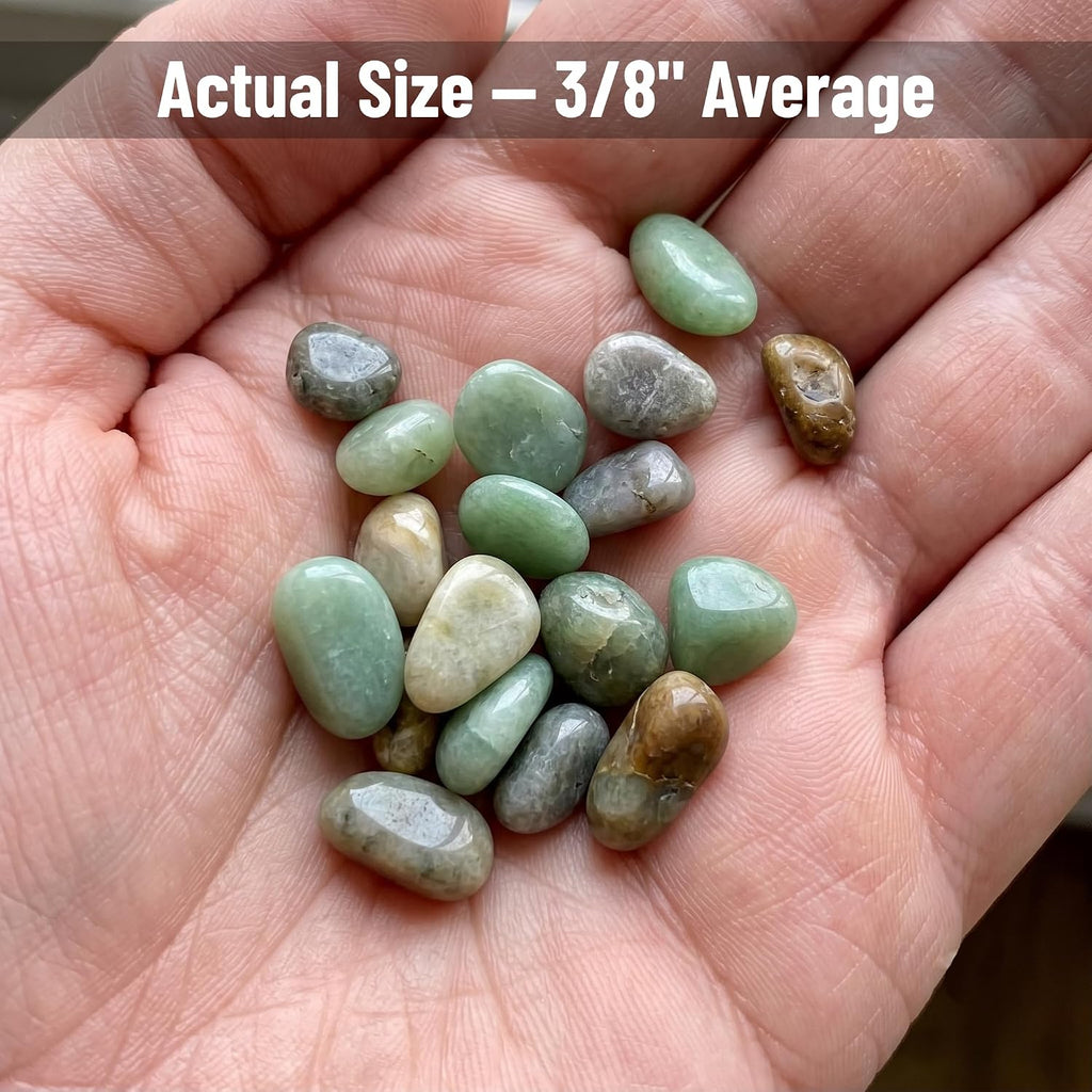 Midwest Hearth Decorative Jade Pebbles for Plants & Bonsai | Polished Natural Stones | 3/8" Size (2-lb Bag)