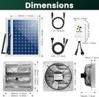 solar exhaust fan for greenhouse with smart thermostat, package contents