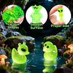 44 Pcs Luminous Mini Resin Alien Figures Miniature Figurines | Alien Statues Glow in the Dark for Outer Space Party Micro Landscape Decor