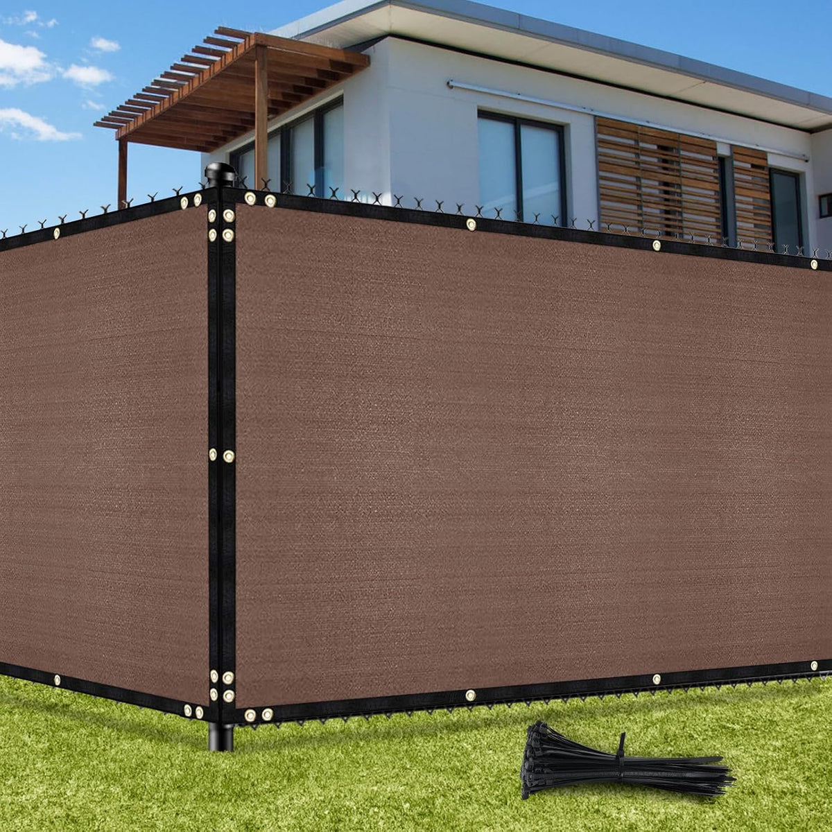 uirway privacy screen fence 4ft x 50ft brown, main product view