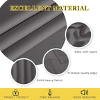 NICETOWN Grey Blackout Extra Wide Bedroom Curtain 63 inch Long, Grommet Room Darkening Thermal Insulated Sound Reducing Window Treatments for Kids Room/Laundry, 1 Panel, W100 x L63