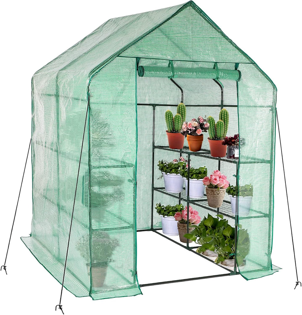 stream greenhouse, 4.75’x4.75’x6.4’ green house indoor greenhouse with, main product view