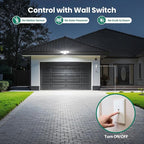 70W 7000LM LED Flood Lights Outdoor, Switch Controlled Security Lights with 4 Heads, Adjustable Heads, 6500K Daylight IP65 Waterproof Outside Wall Light for Backyard, Yard, Garage, Patio