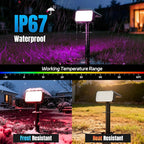 Solar Spot Lights Outdoor Color Changing, [4 pack/28 LED] 7 Modes Auto On/Off Solar Landscape Spotlights, Ip67 Waterproof Solor Powered Pathway Lights for Outside Yard Garden Walkway Tree Patio