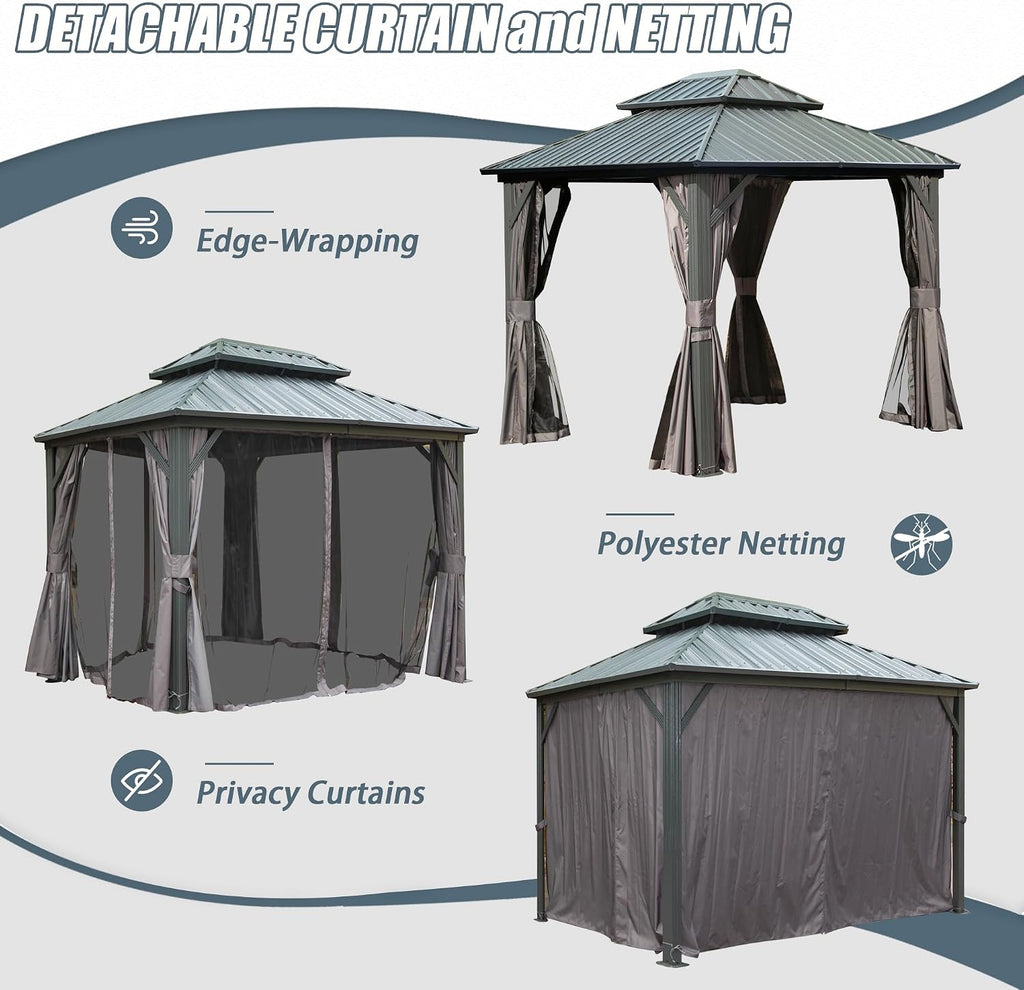 domi 8x10 outdoor hardtop gazebo, metal gazebo for, package contents