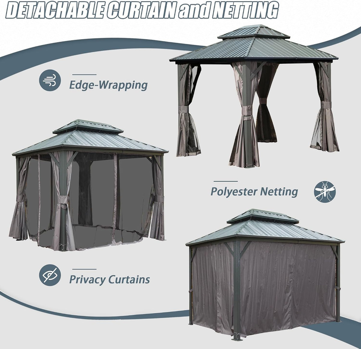 domi 8x10 outdoor hardtop gazebo, metal gazebo for, package contents