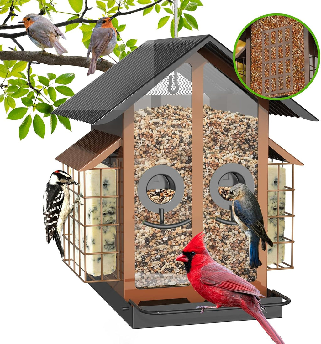flowafoli bird feeders for outdoors, metal bird feeder, main product view